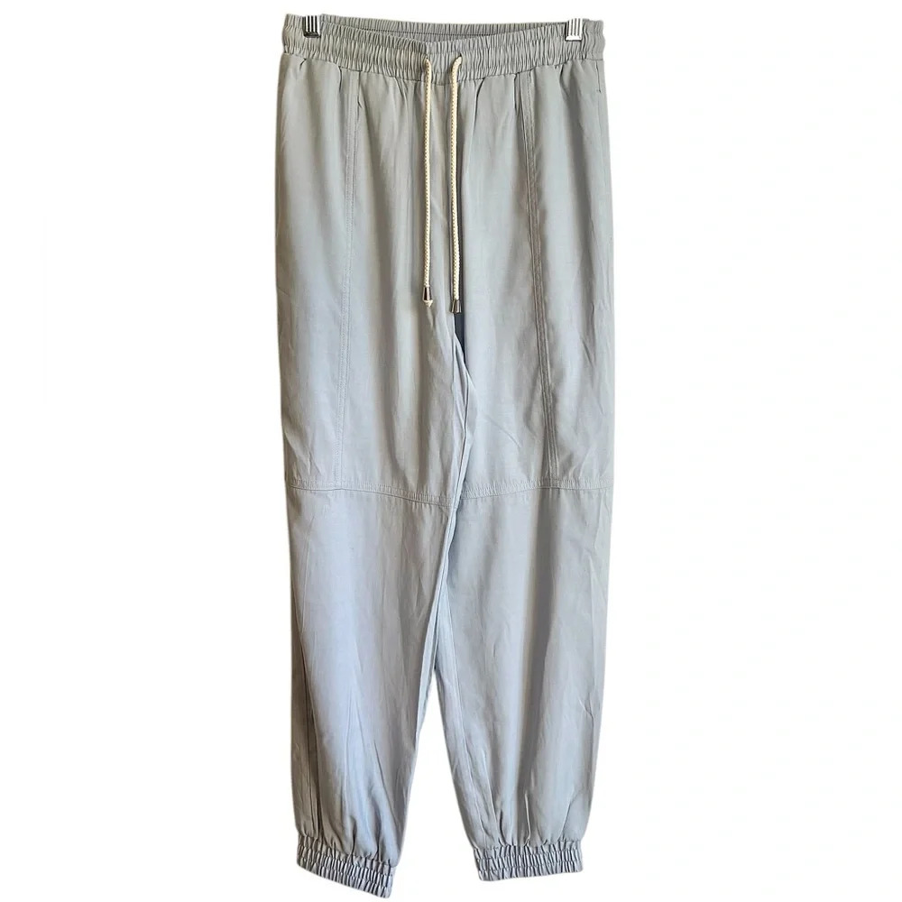 Zara Soft Touch Light Blue High Waisted Fluid Jogger Pants Size Small NWT